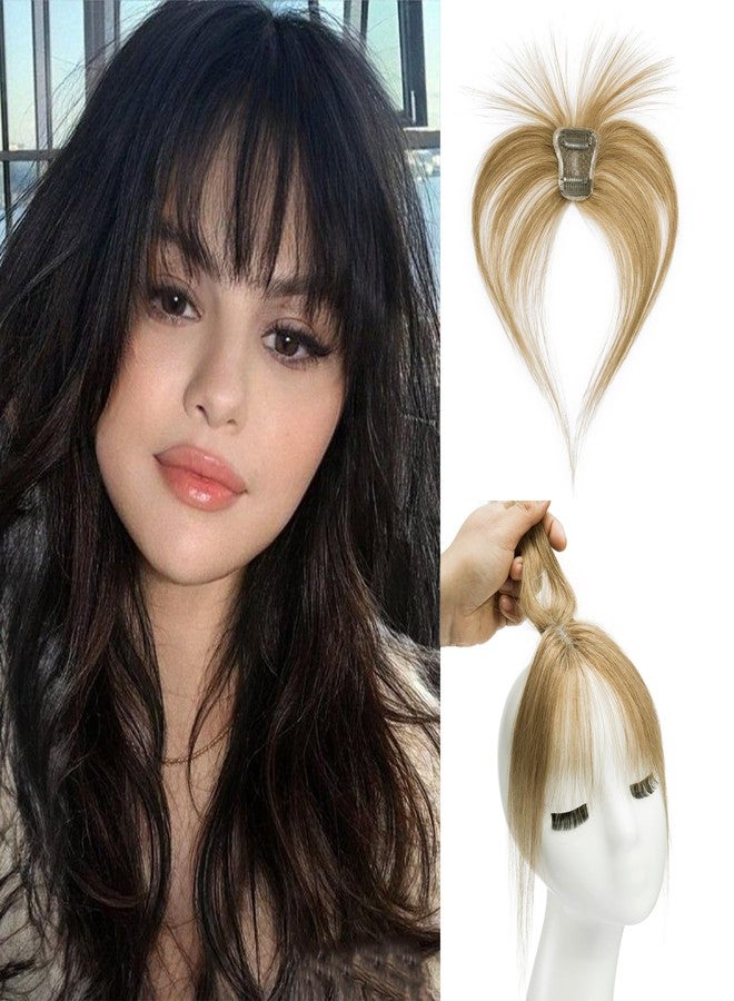 DILUSILK 360° 3D Cover Clip-in Hair Topper with Bangs Light Brown 100% Human Real HairToppers for Women Seamless Base for Thinning Hair - Image 1